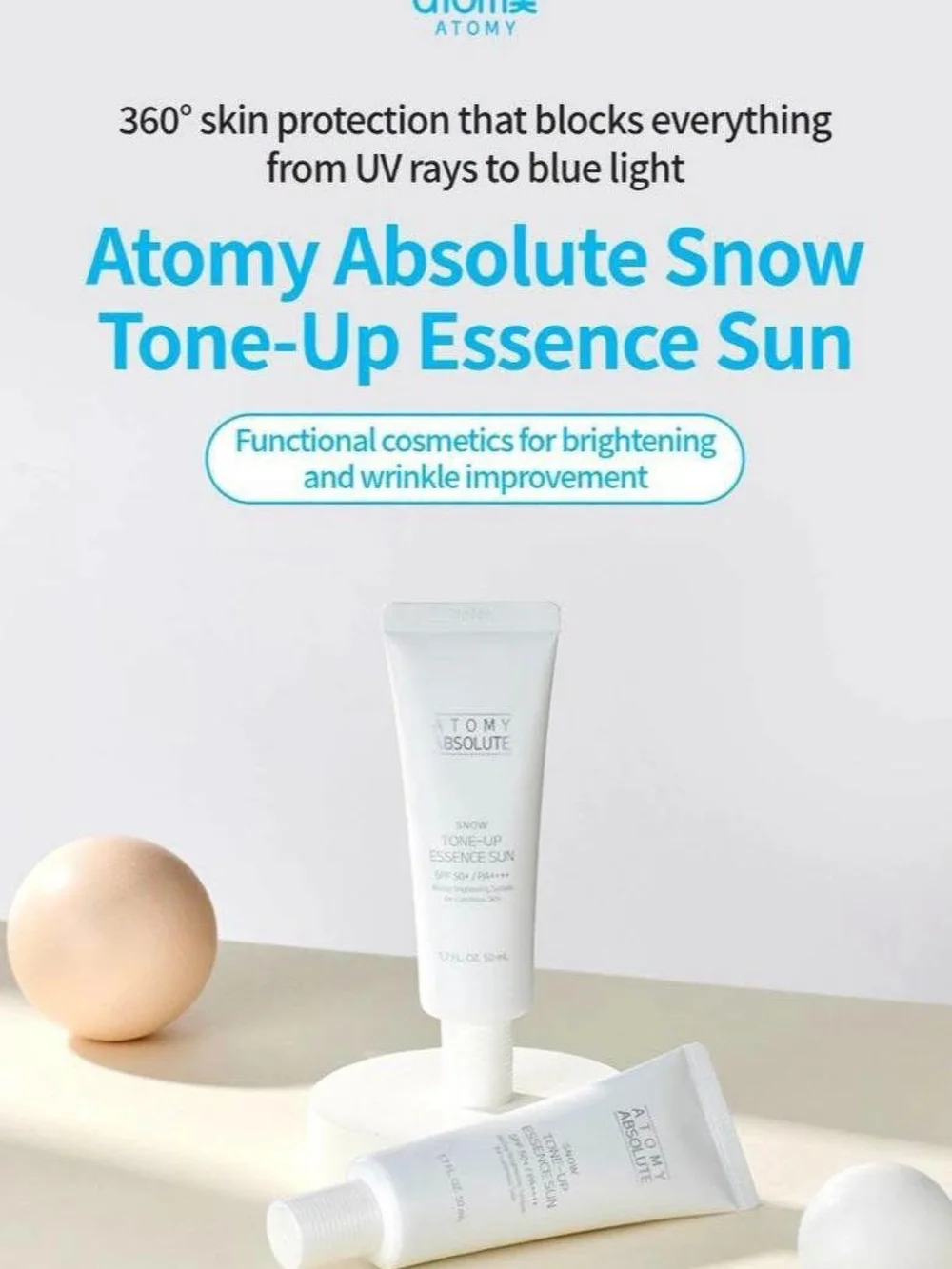 Absolute Snow Tone-Up Essence Sun - White Tone-Up Sun Essence